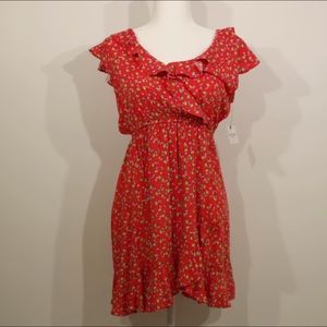 Red cherry print dress
